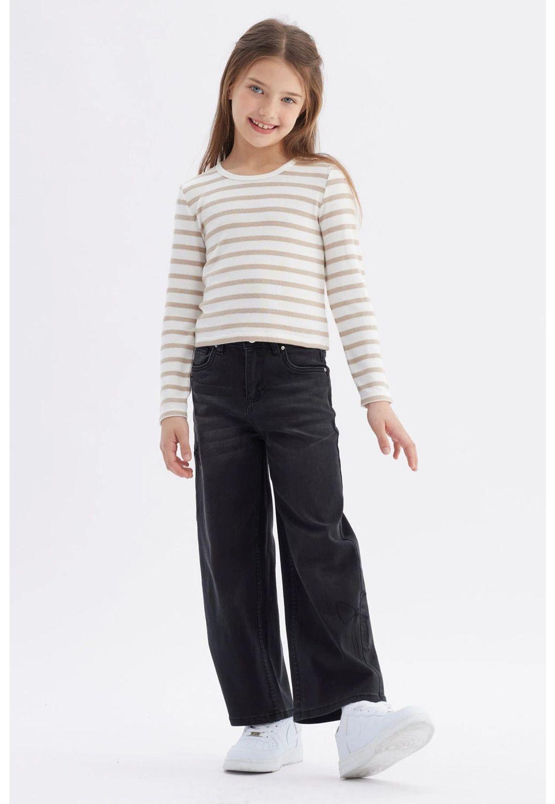 Polera Niña Rayas Beige-3