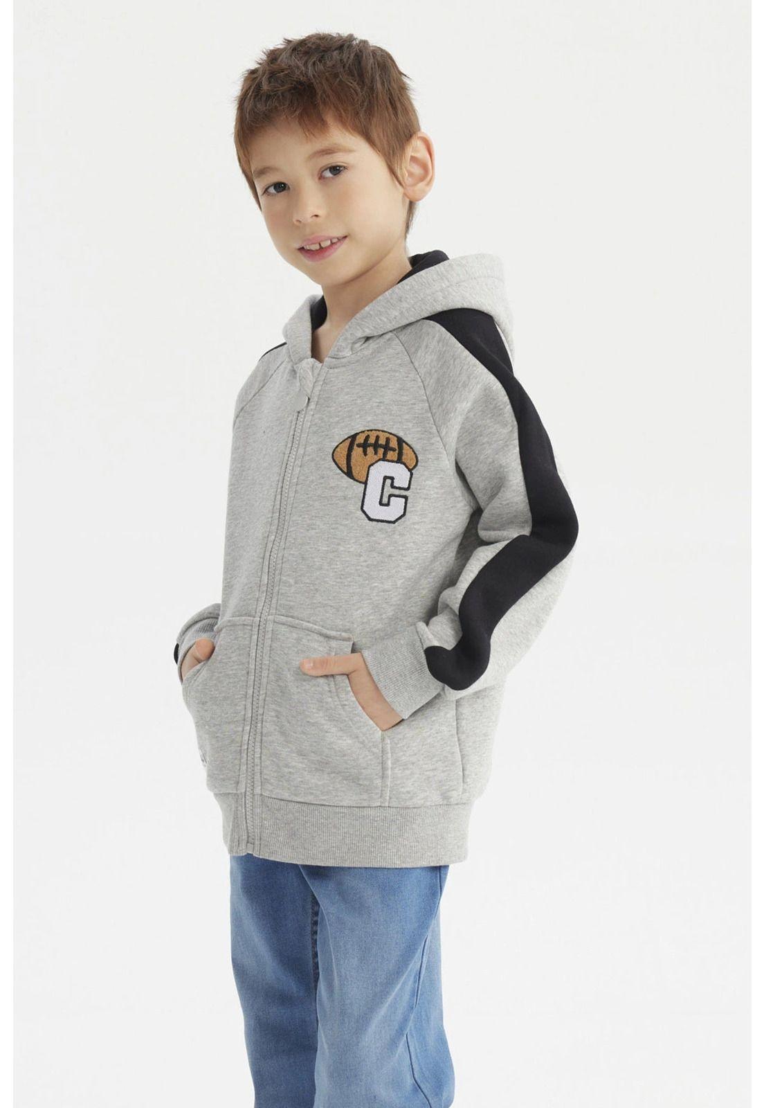 Polerón Niño Slim Gris Melange-1