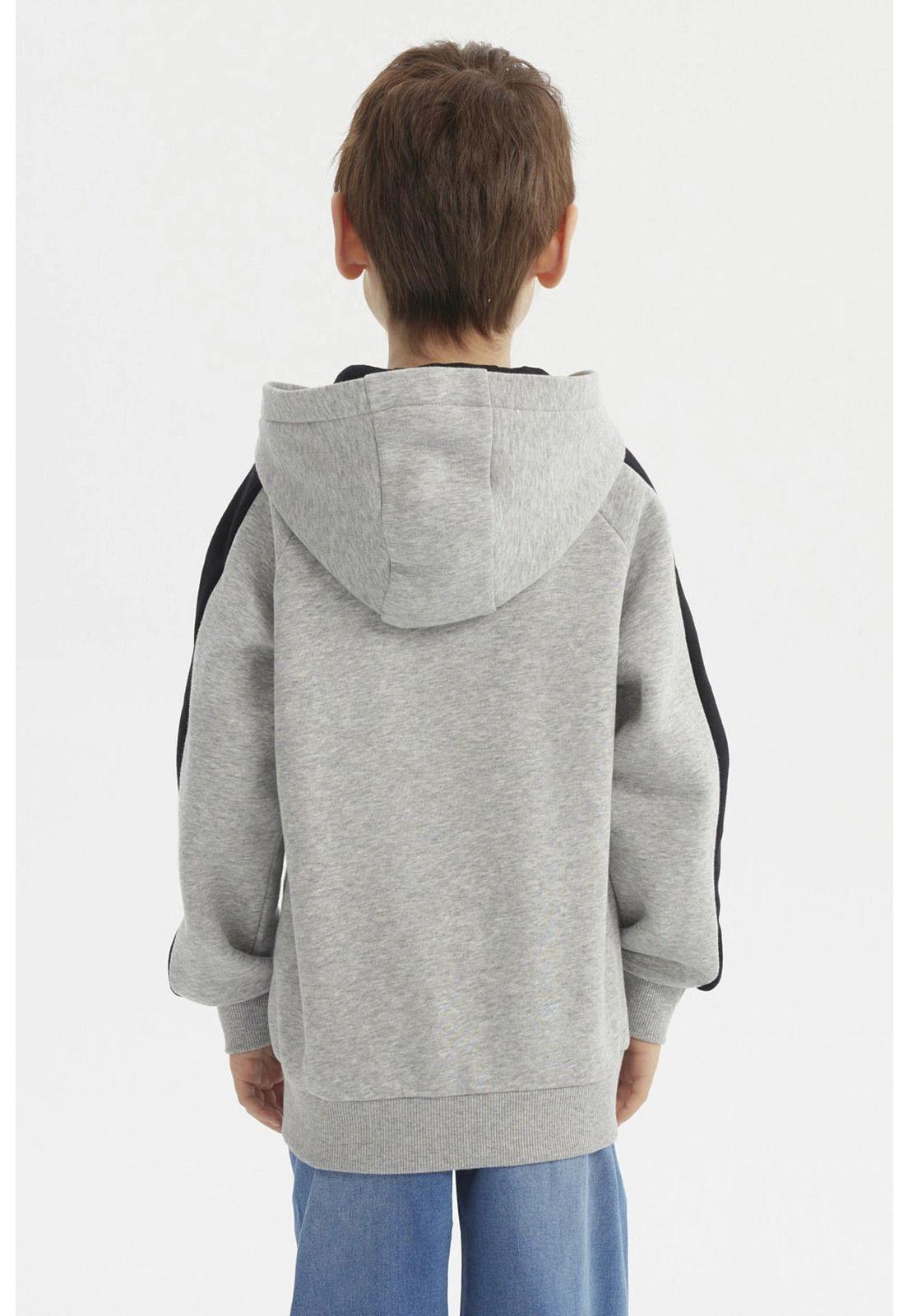 Polerón Niño Slim Gris Melange-2