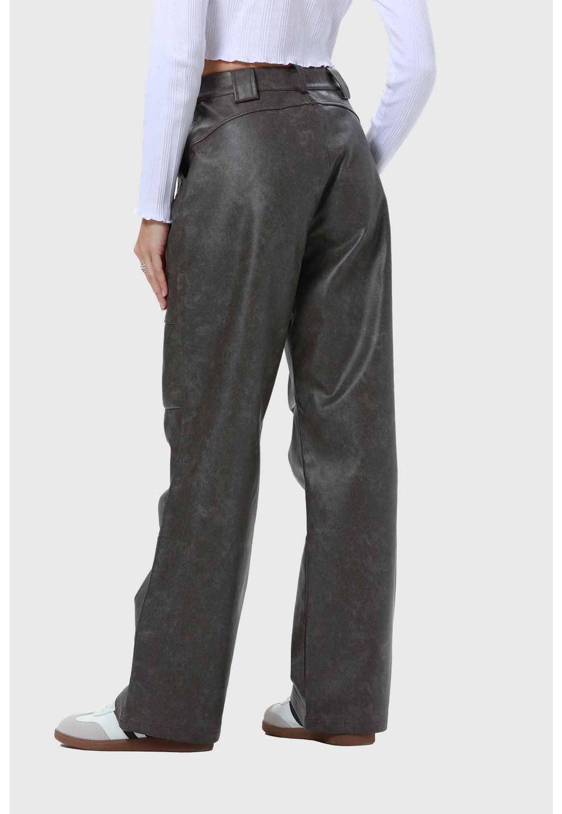 Pantalón Mujer Desgatado Negro-2