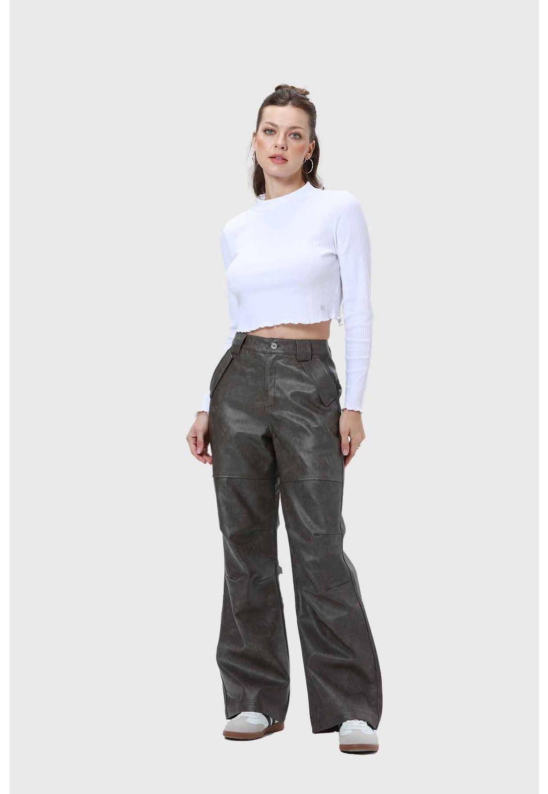 Pantalón Mujer Desgatado Negro-3