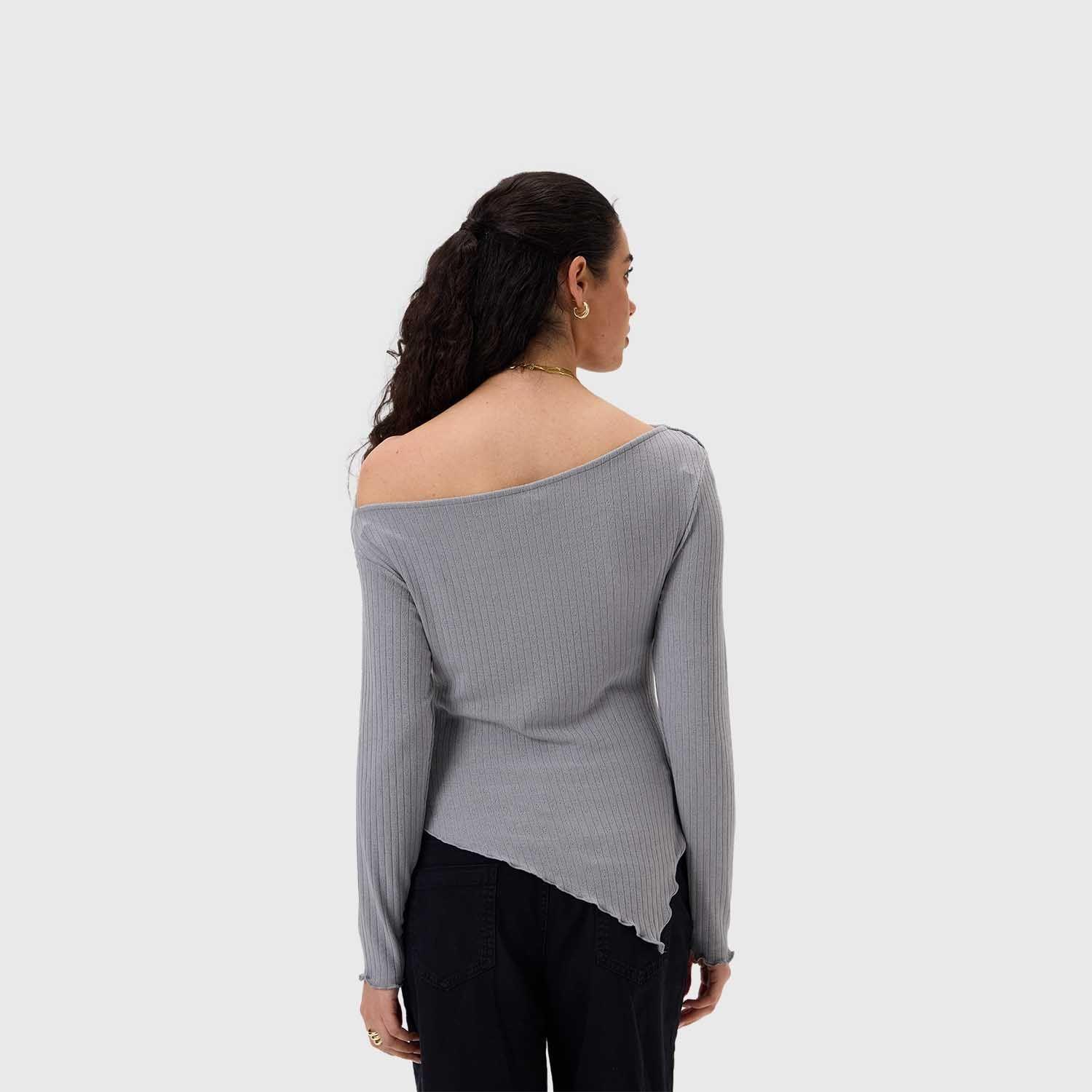 Polera Mujer C/Asimétrico Basta Gris Fashion's Park-2