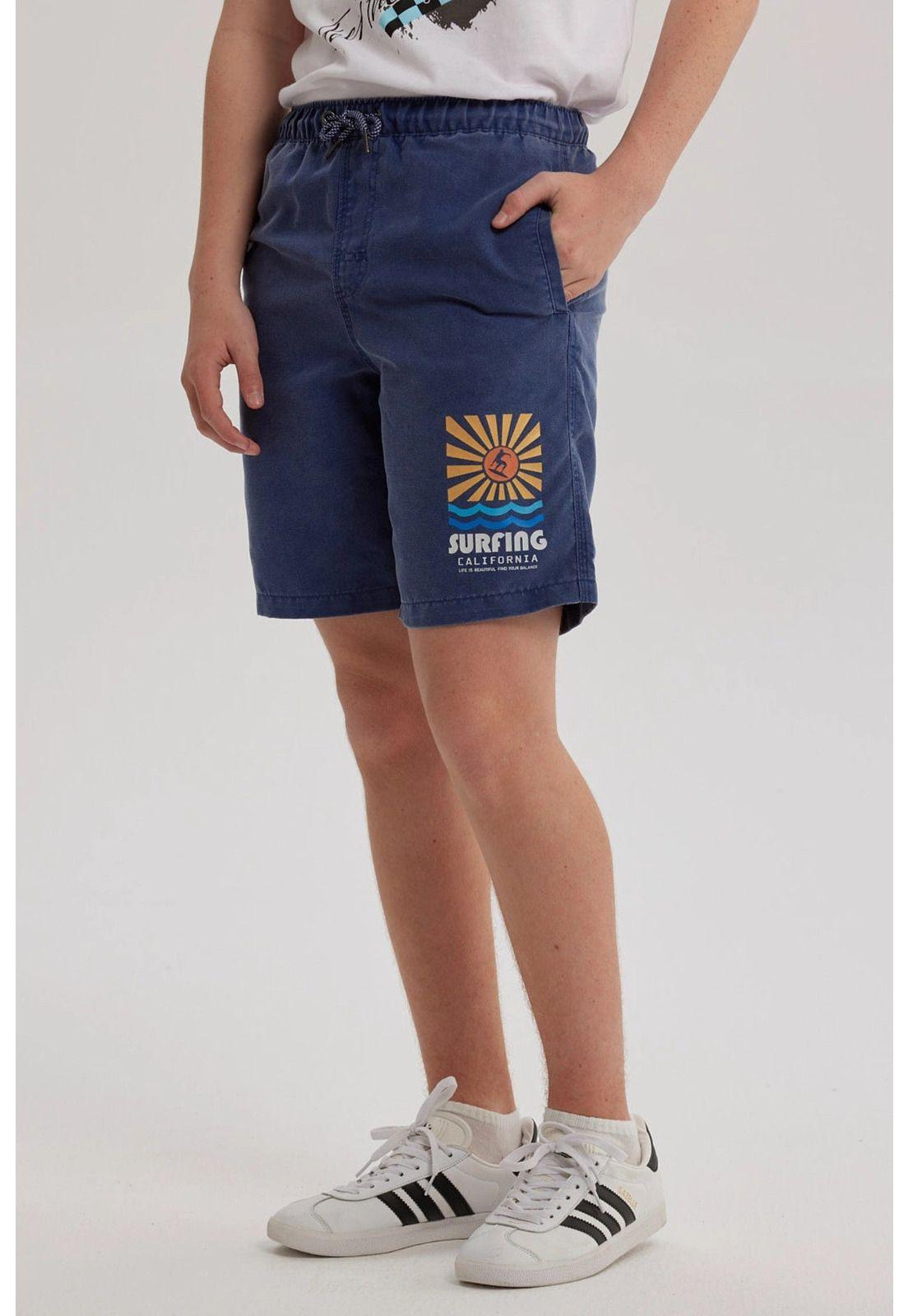 Short De Baño Niño Deslavado Azul-1