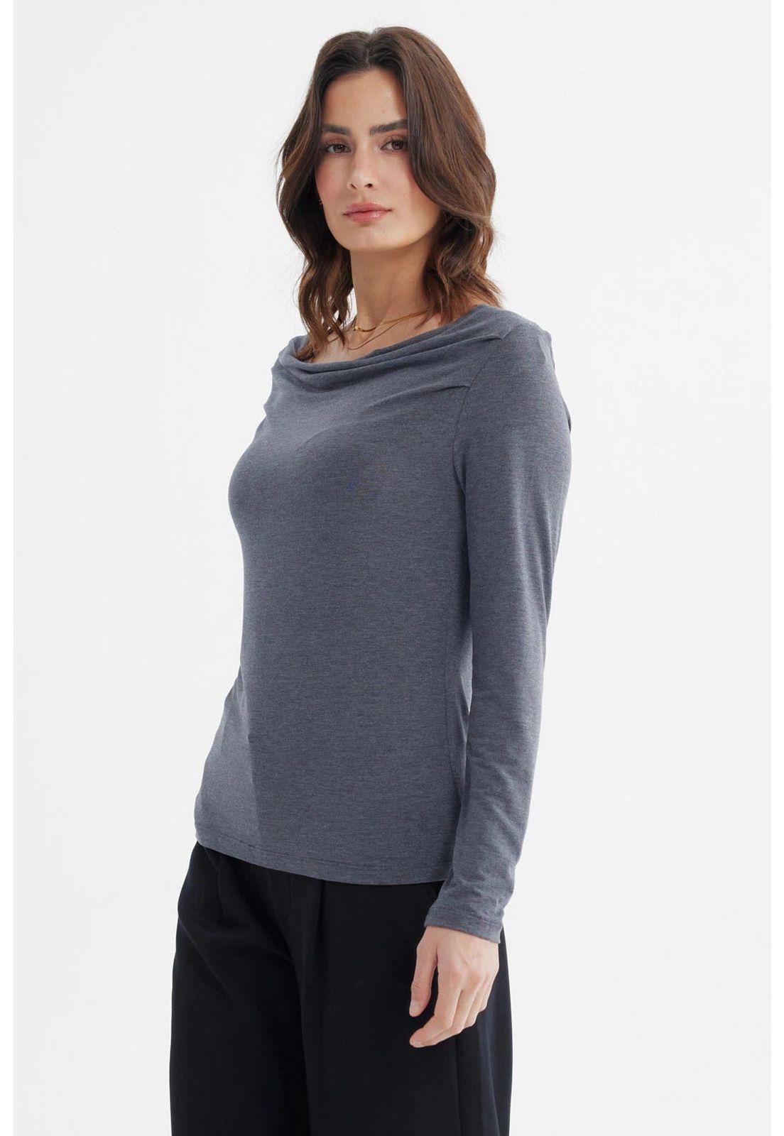 Polera Mujer Slim Gris Oscuro-1