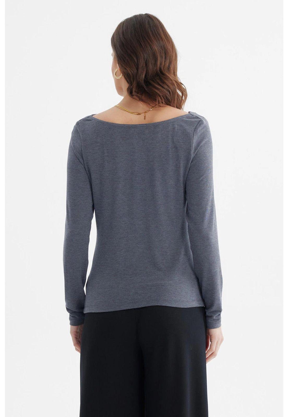 Polera Mujer Slim Gris Oscuro-2