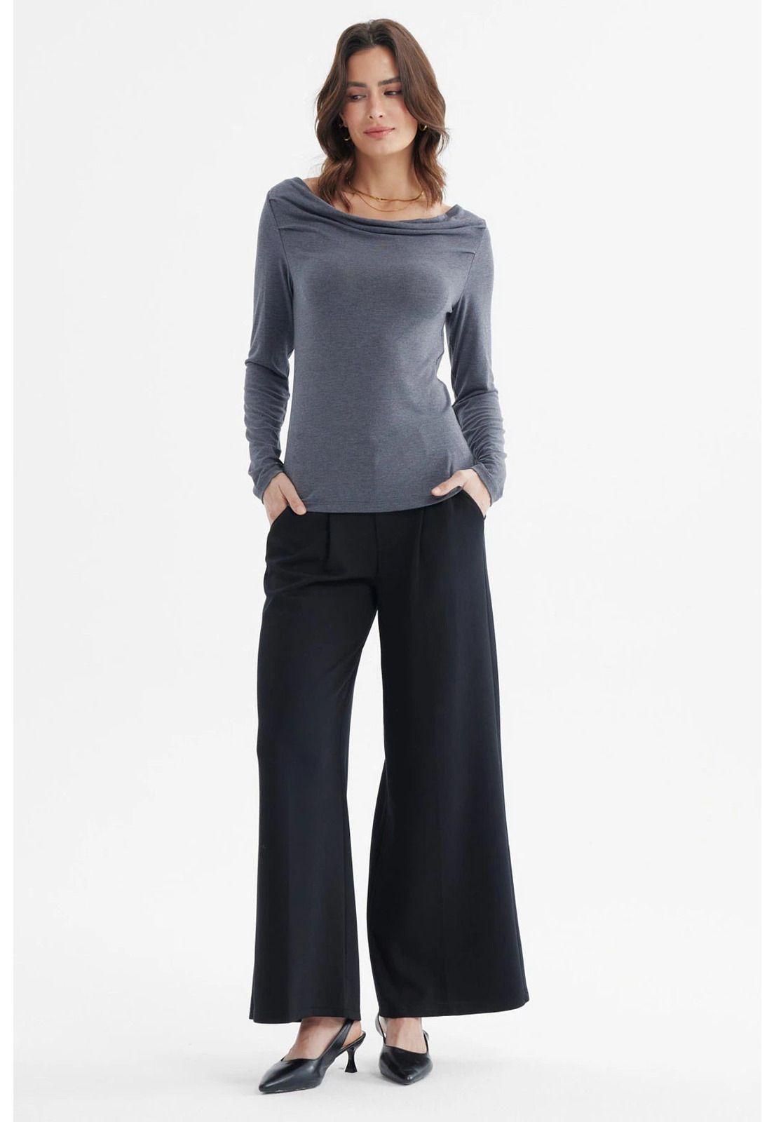 Polera Mujer Slim Gris Oscuro-3