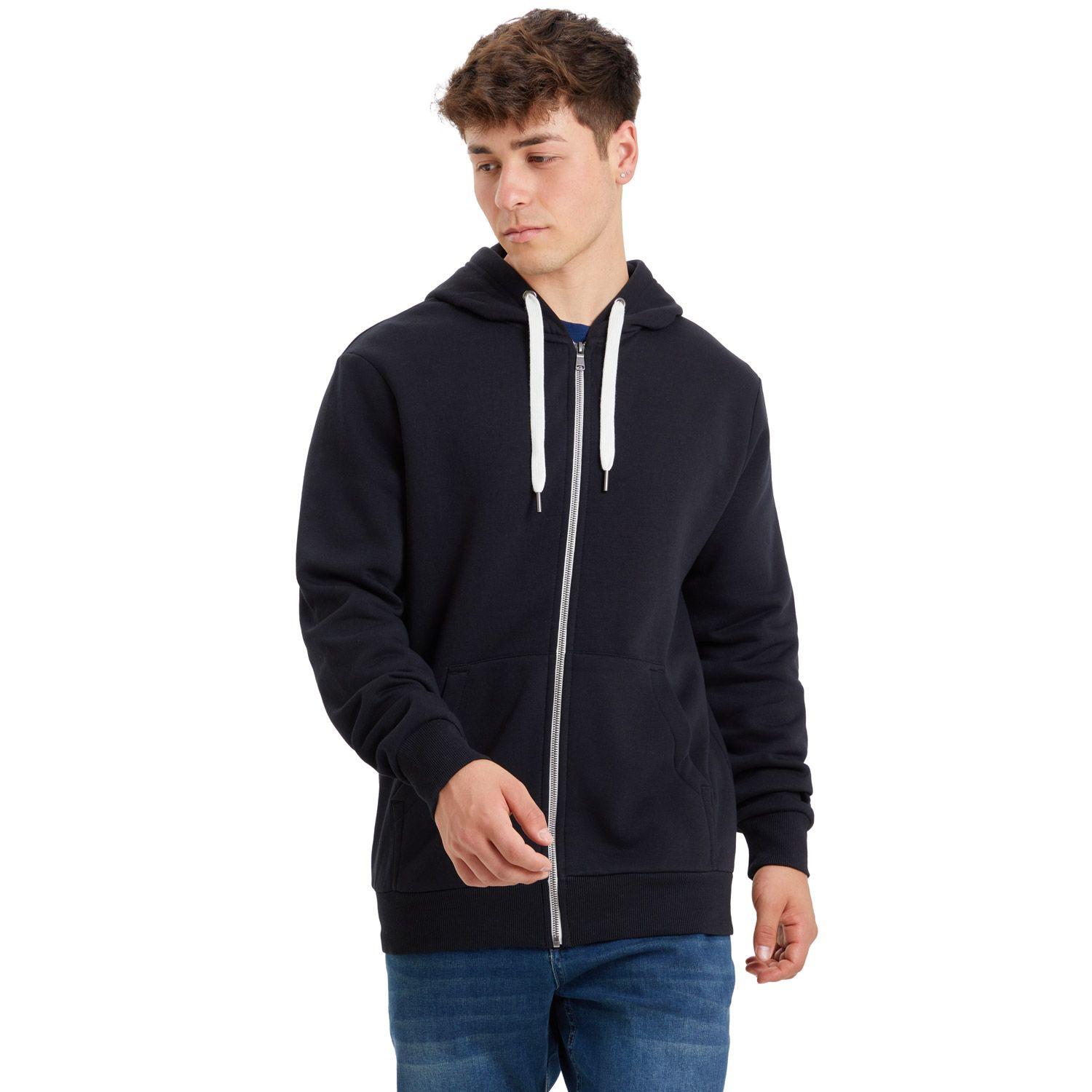 Polerón Hoodie Básico Full Negro Hombre-0