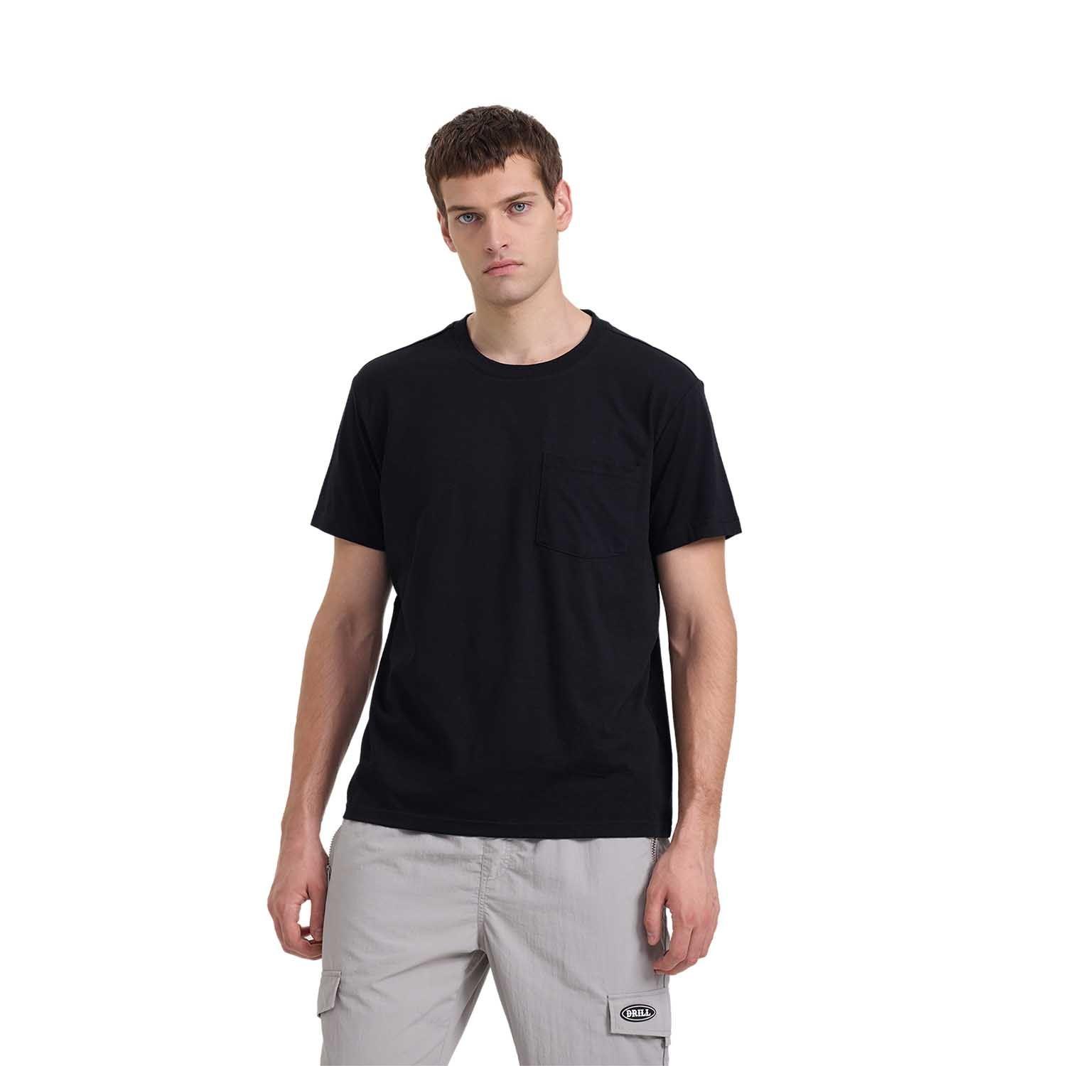 Polera Hombre Básica Con Bolsillo Negro Fashion's Park-0