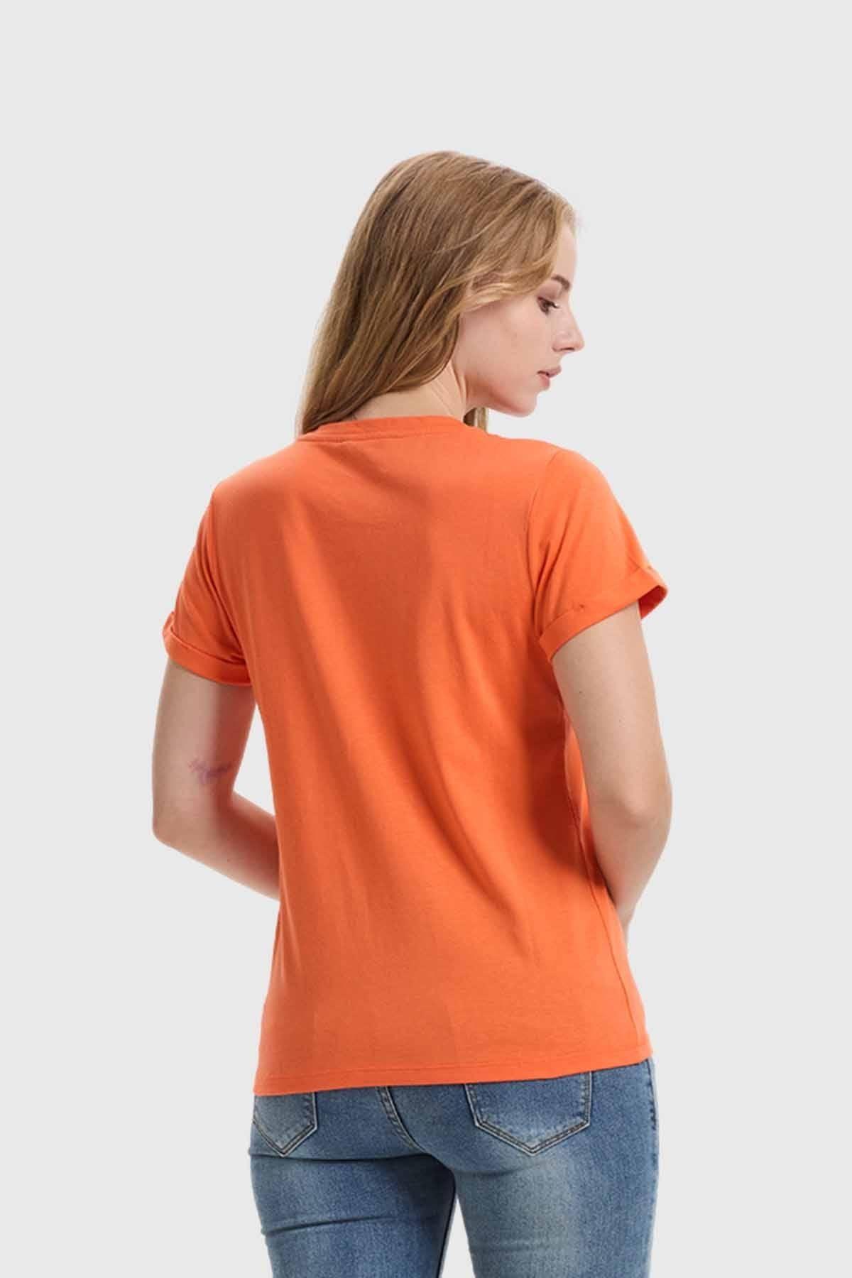 Polera Mujer Gráfica Roll Up Naranjo-2