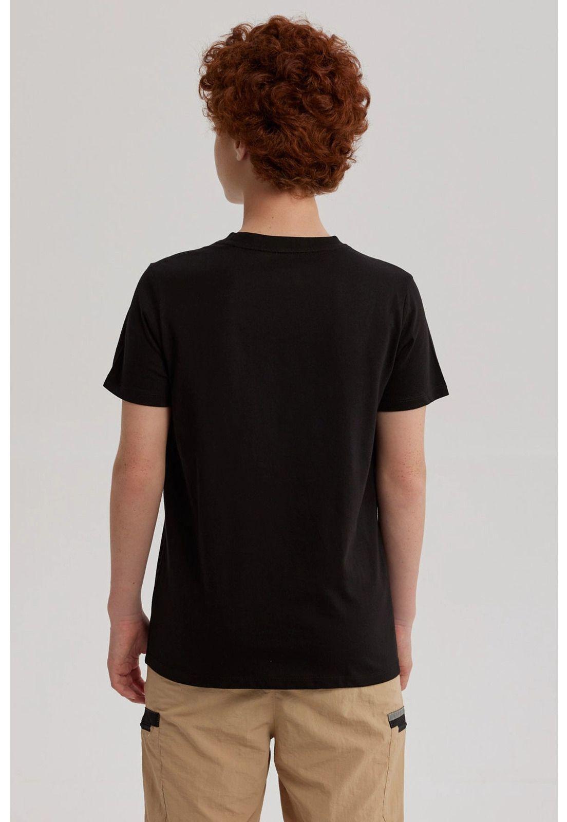 Polera Niño Básica Estampada Negro - ll-2