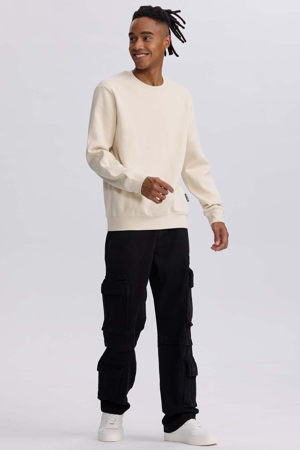 Polerón Hombre Liso Beige-3