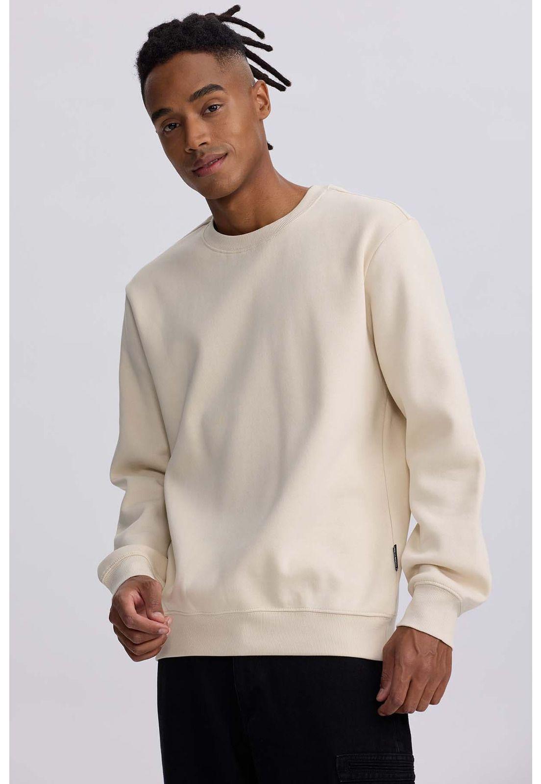 Polerón Hombre Liso Beige-1