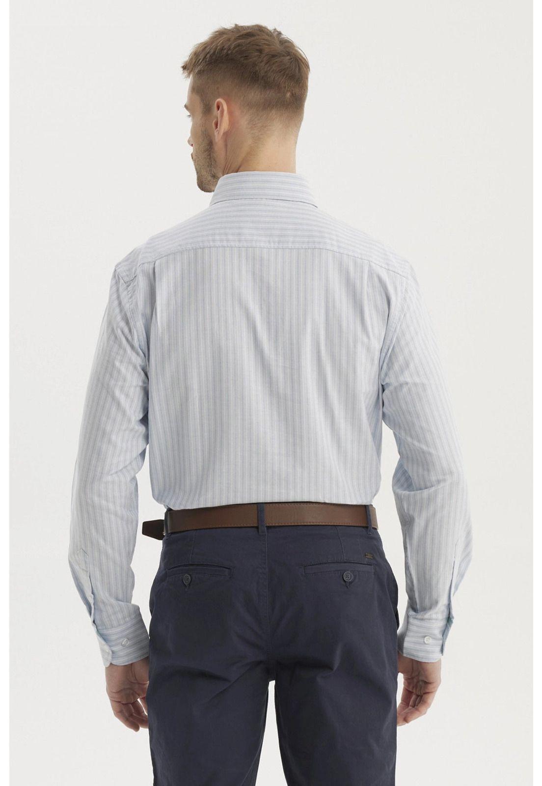 Camisa Hombre Rayas Premium Verde Claro-2