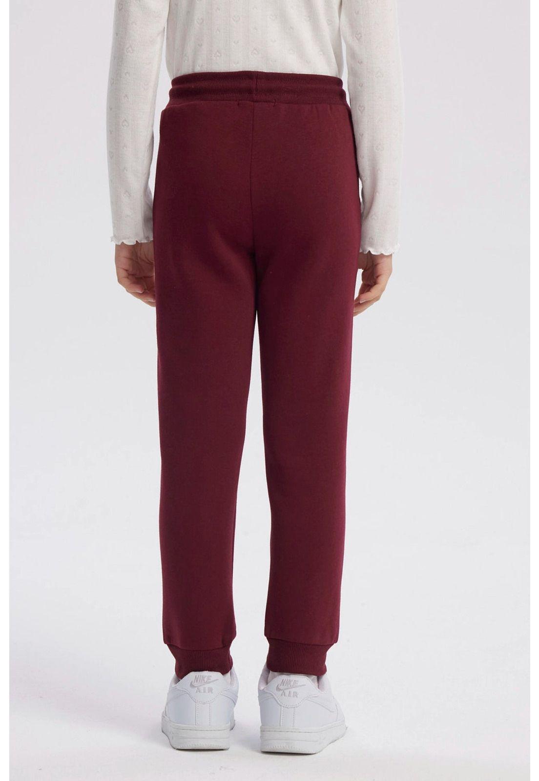 Pantalón Buzo Niña Jogger Burdeo-2