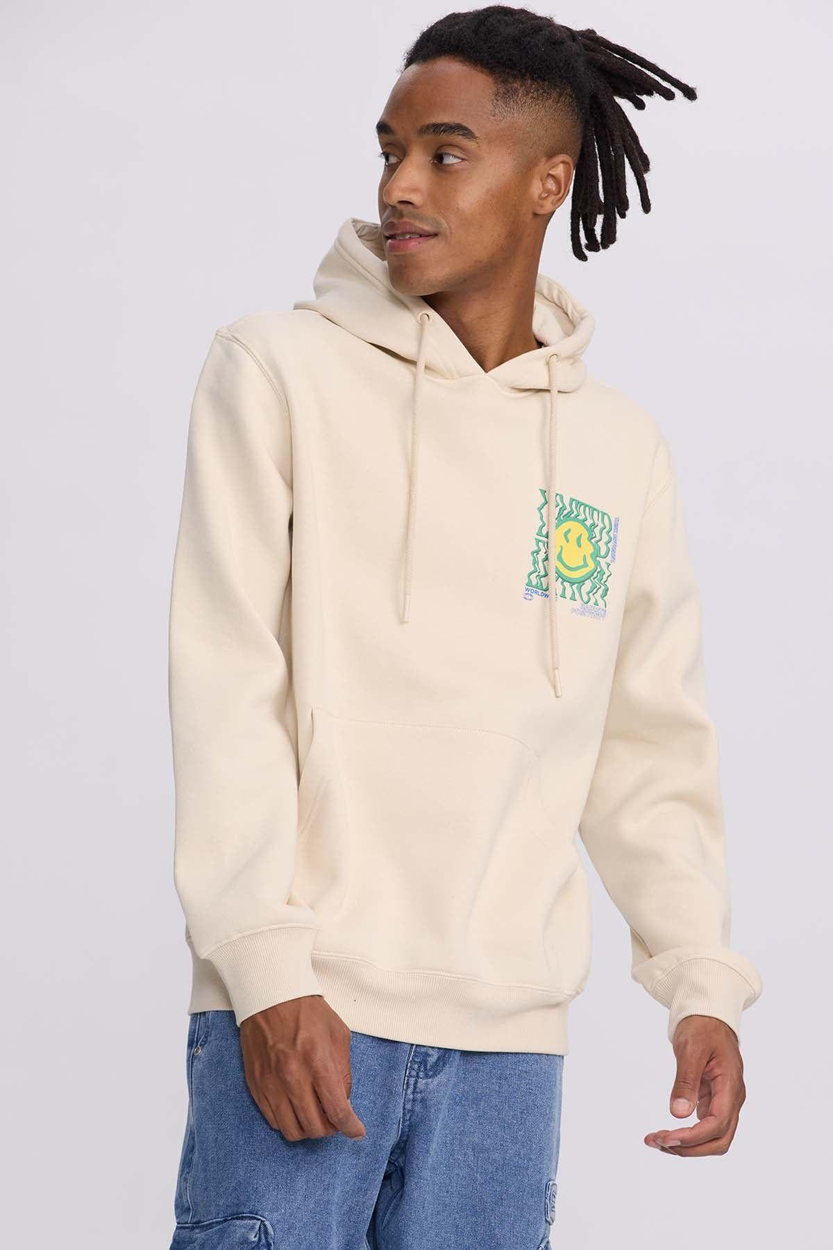 Polerón Hombre Print Smile Night Beige-2