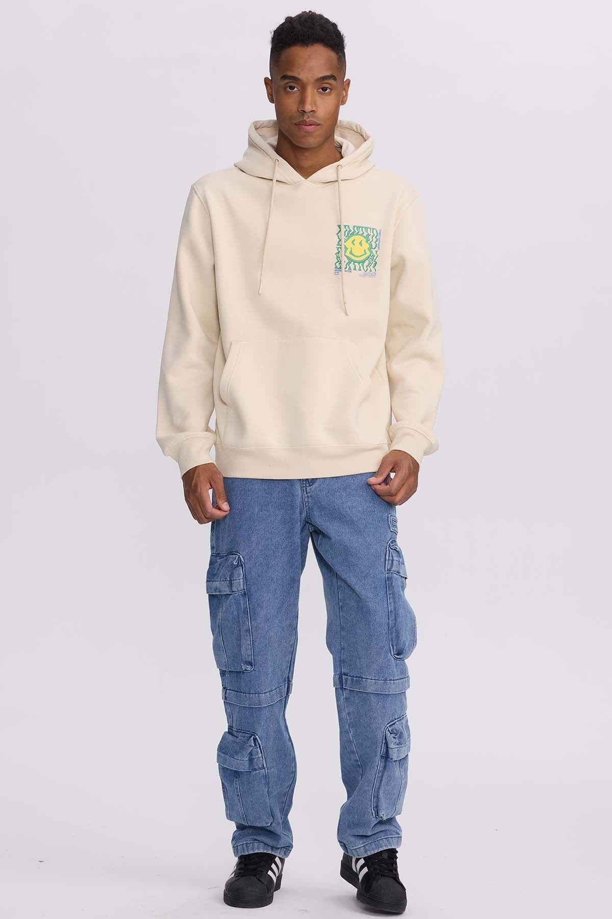 Polerón Hombre Print Smile Night Beige-3
