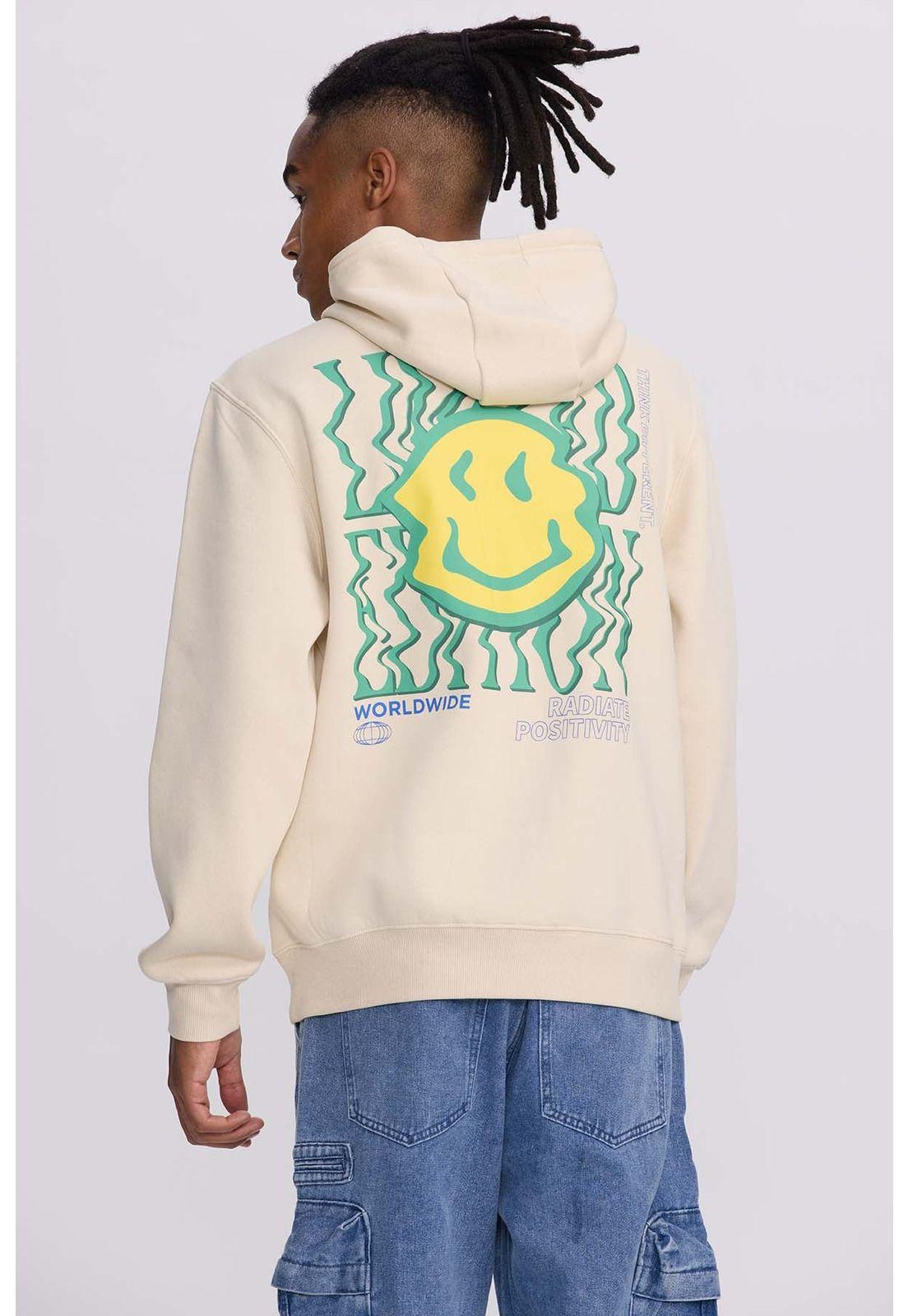 Polerón Hombre Print Smile Night Beige-1