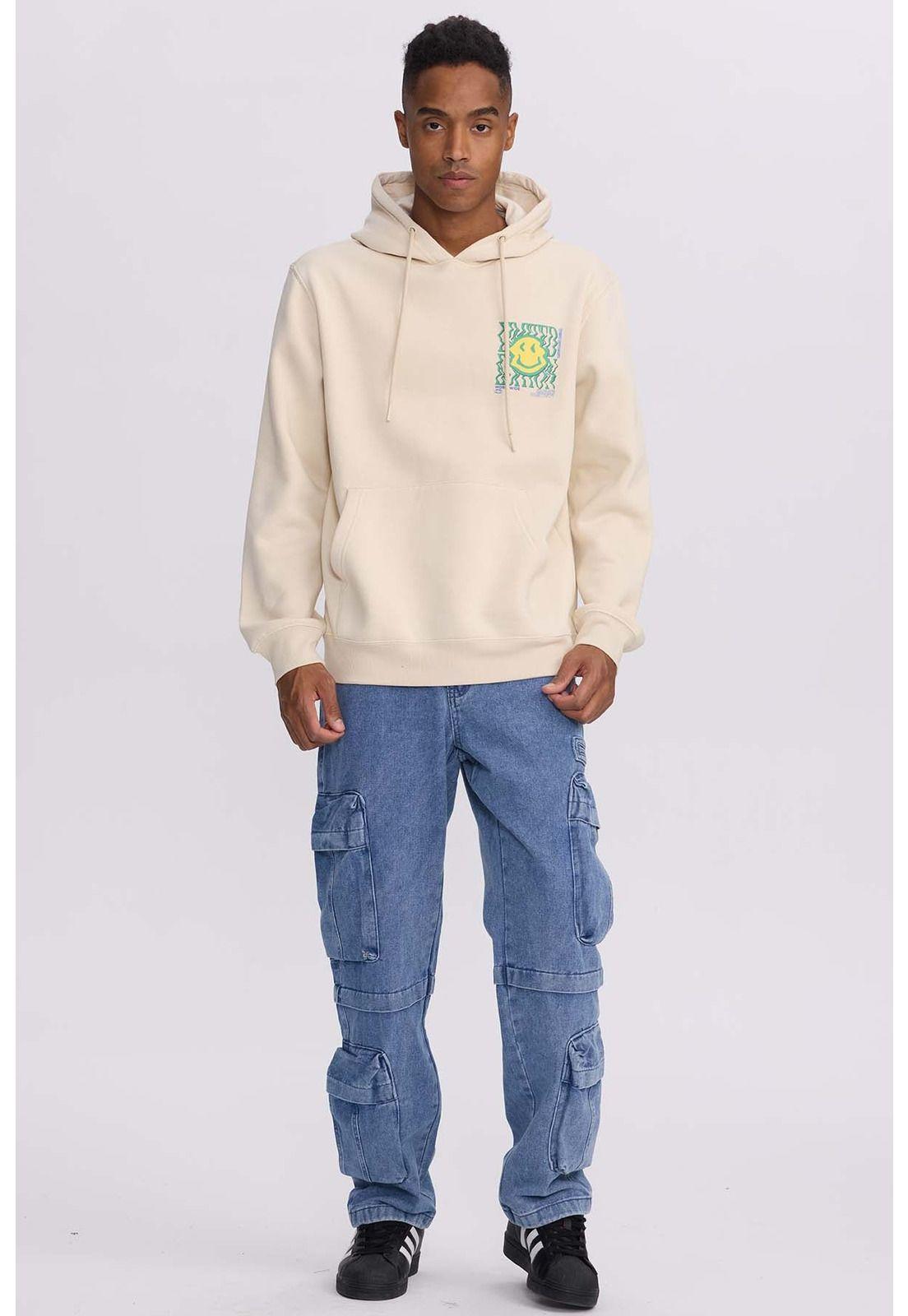 Polerón Hombre Print Smile Night Beige-3