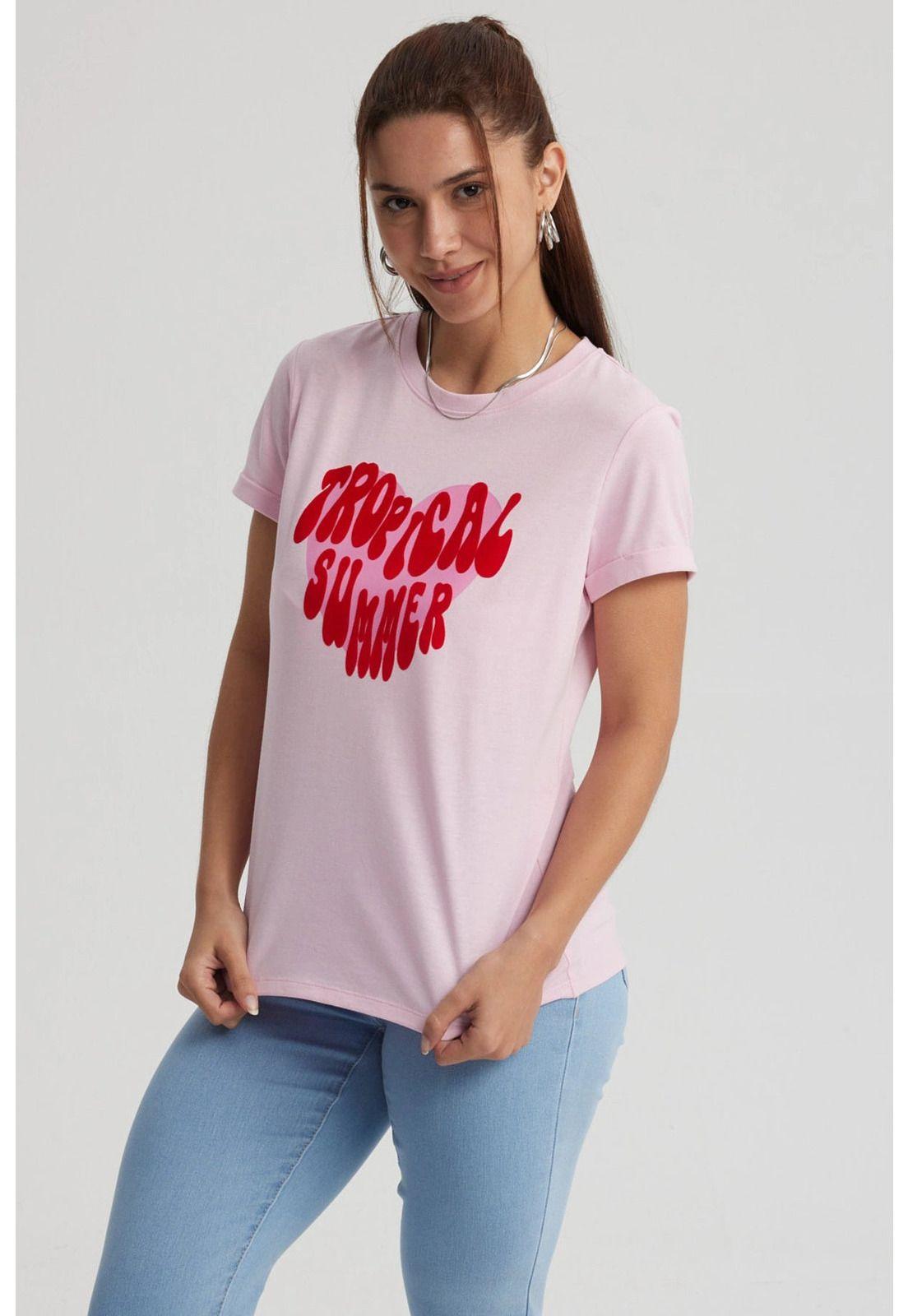 Polera Mujer Gráfica Roll Up Rosa-0