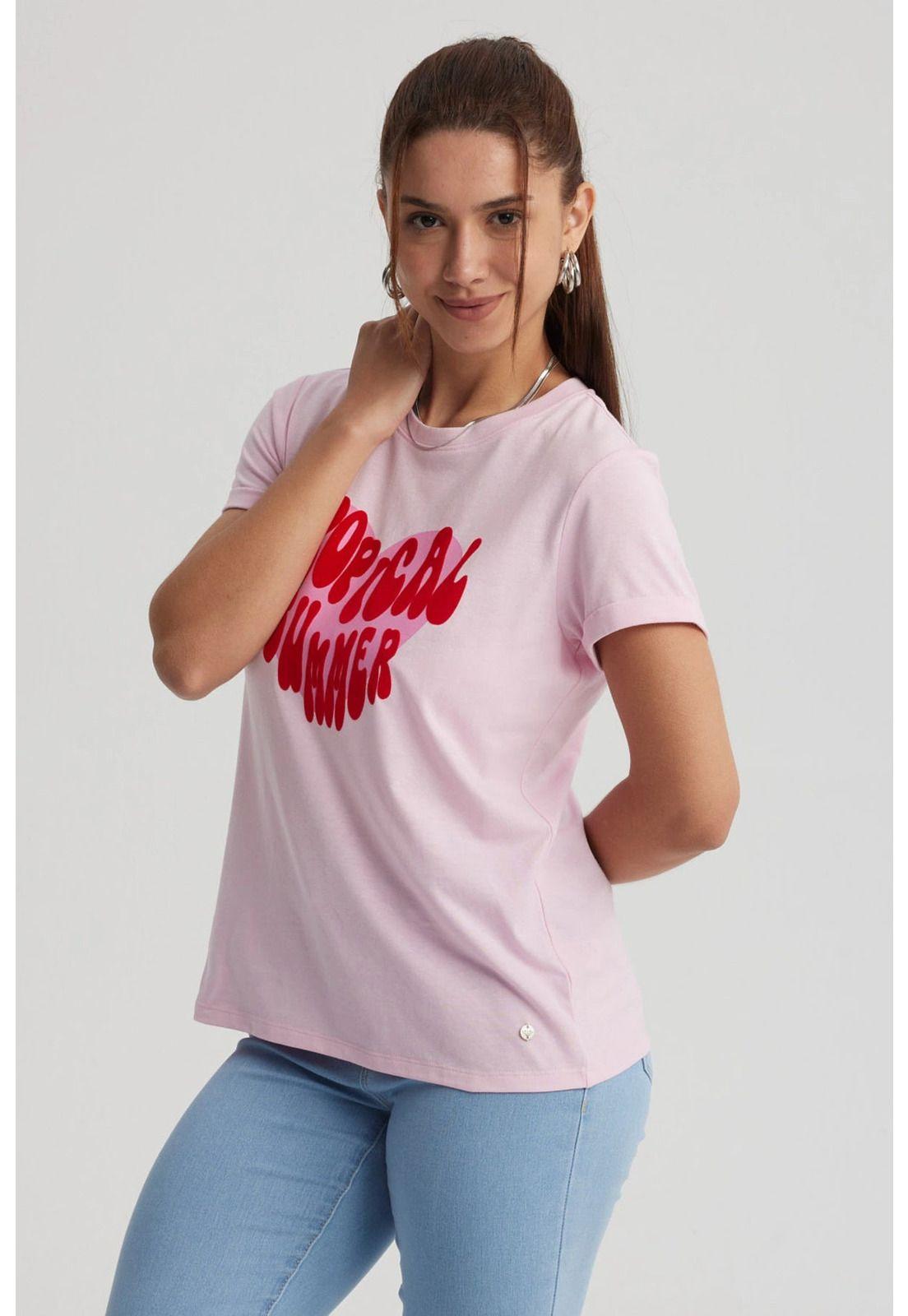 Polera Mujer Gráfica Roll Up Rosa-1