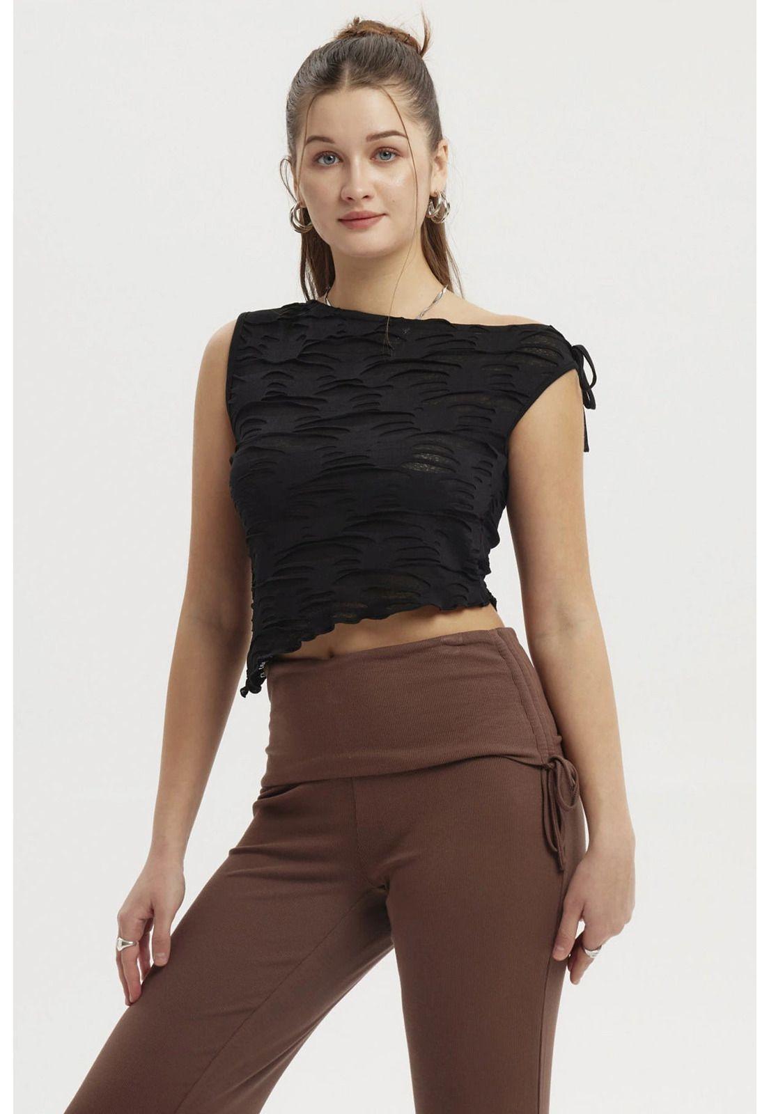 Polera Mujer Basta Asimétrica Negro- lll-1