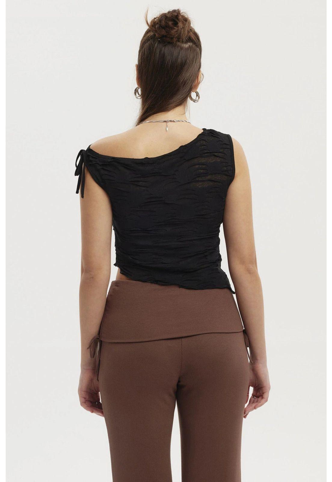 Polera Mujer Basta Asimétrica Negro- lll-2