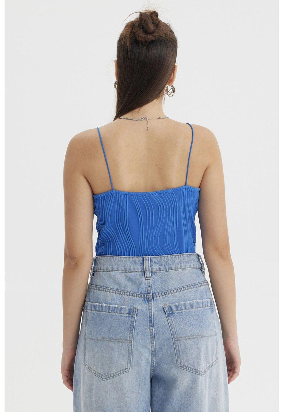 Polera Mujer Pabilo Textura Azul-2