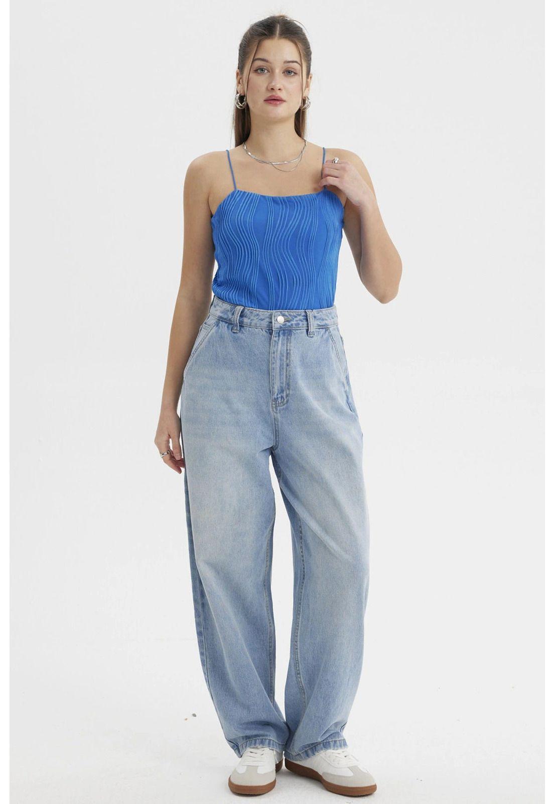 Polera Mujer Pabilo Textura Azul-3