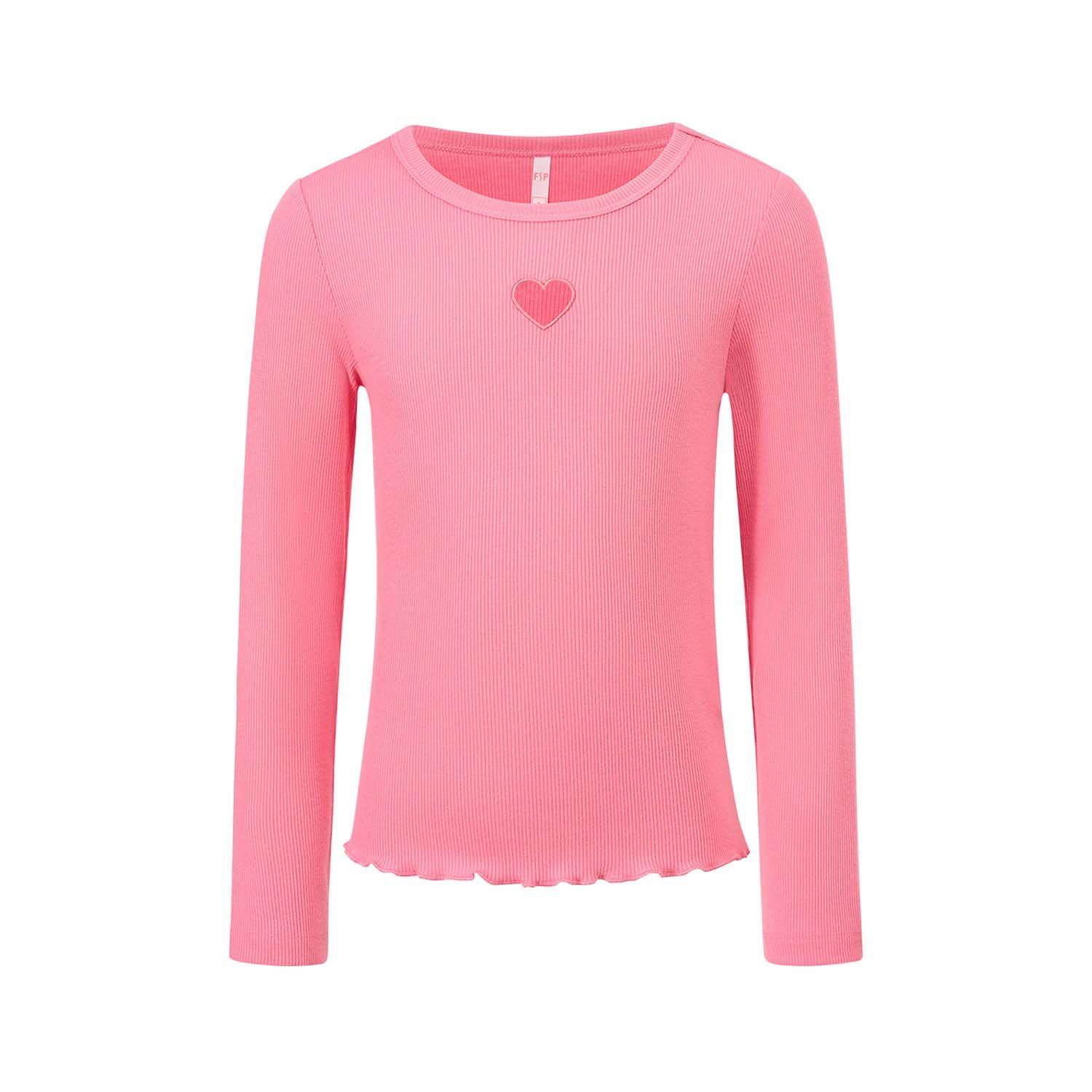 Polera Niña Rib Cut Rosado Fashion's Park-0
