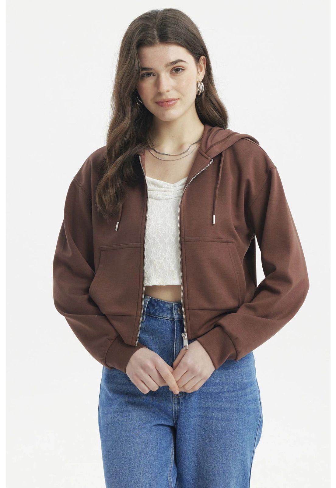 Polerón Mujer Slim Café Oscuro-0