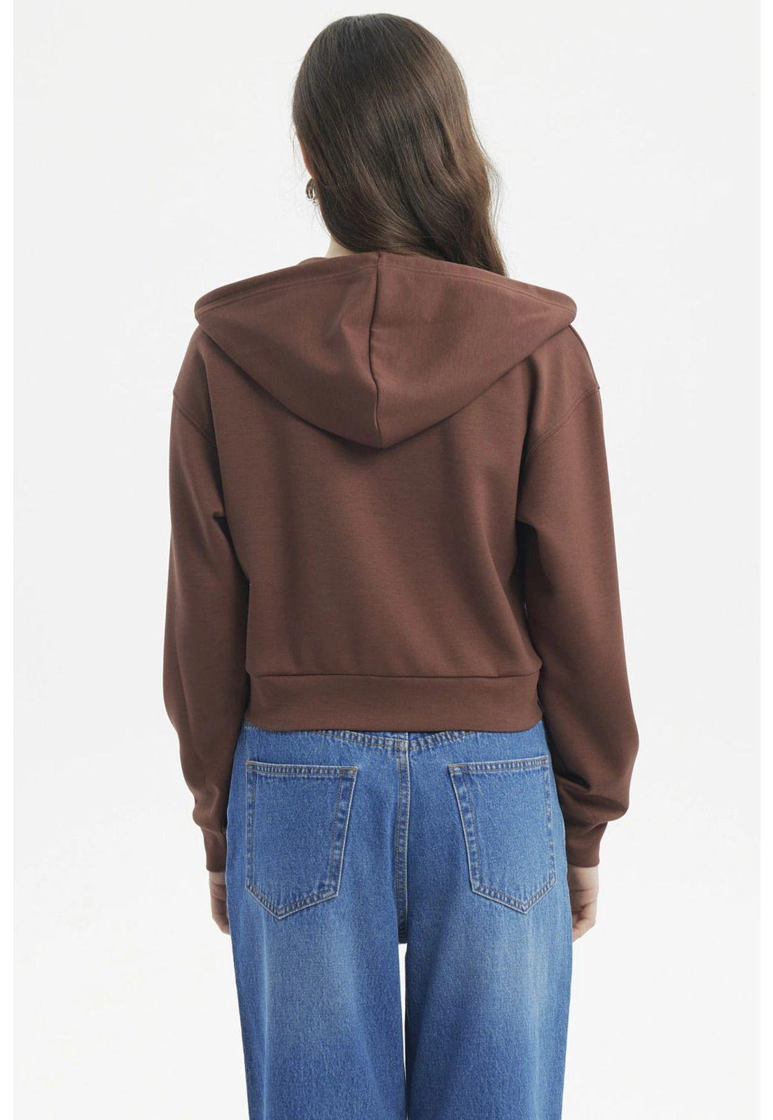 Polerón Mujer Slim Café Oscuro-2