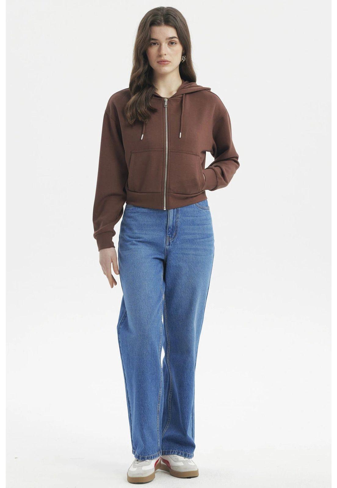 Polerón Mujer Slim Café Oscuro-3