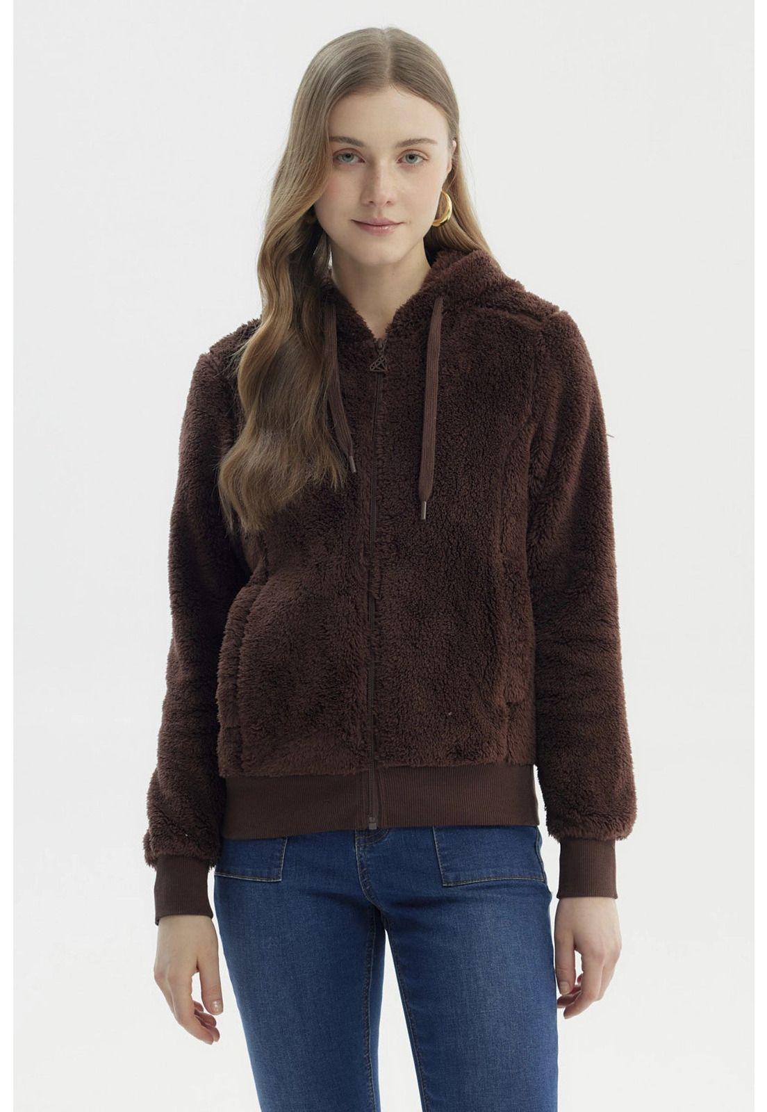 Polar Mujer Peludo Café Oscuro - ll-0