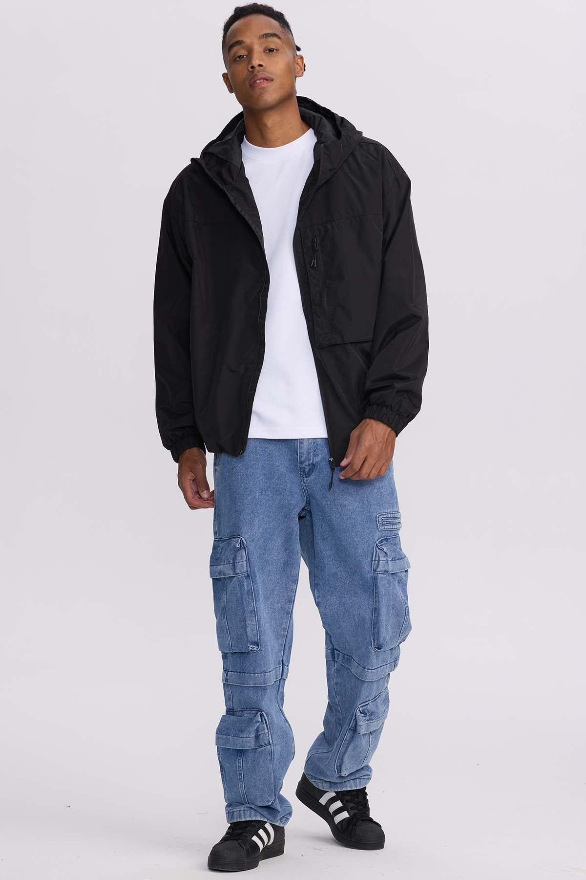 Chaqueta Hombre Cortaviento Negro-3