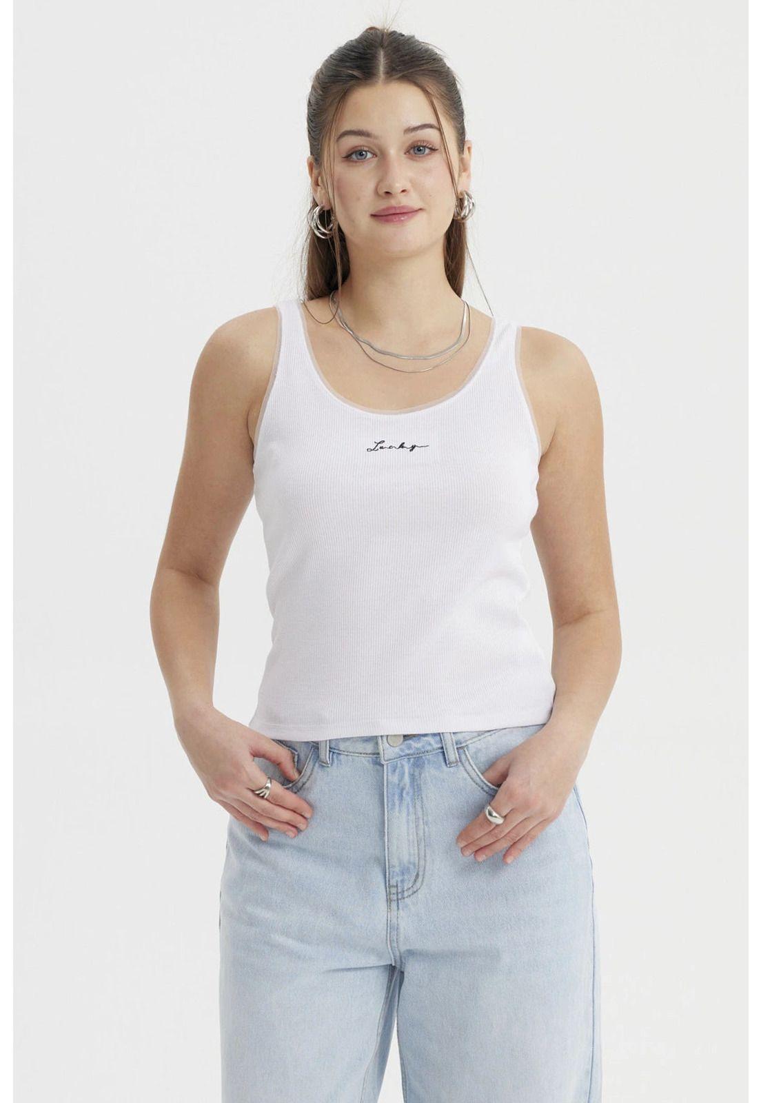 Polera Mujer Mini Print Texto Blanco-0