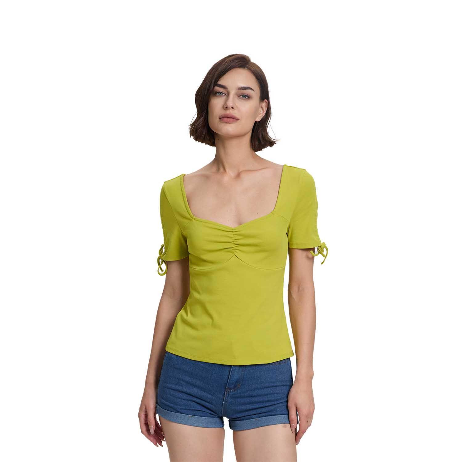 Polera Mujer Escote Corazón Verde Pistacho Fashions Park-0