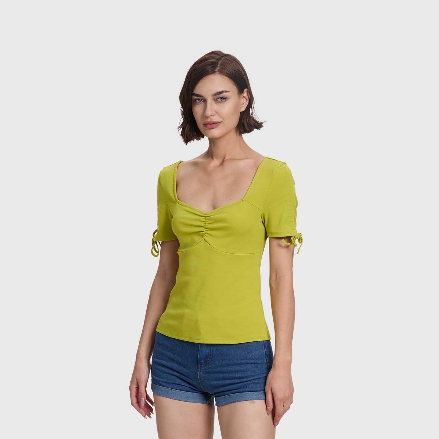 Polera Mujer Escote Corazón Verde Pistacho Fashions Park-1