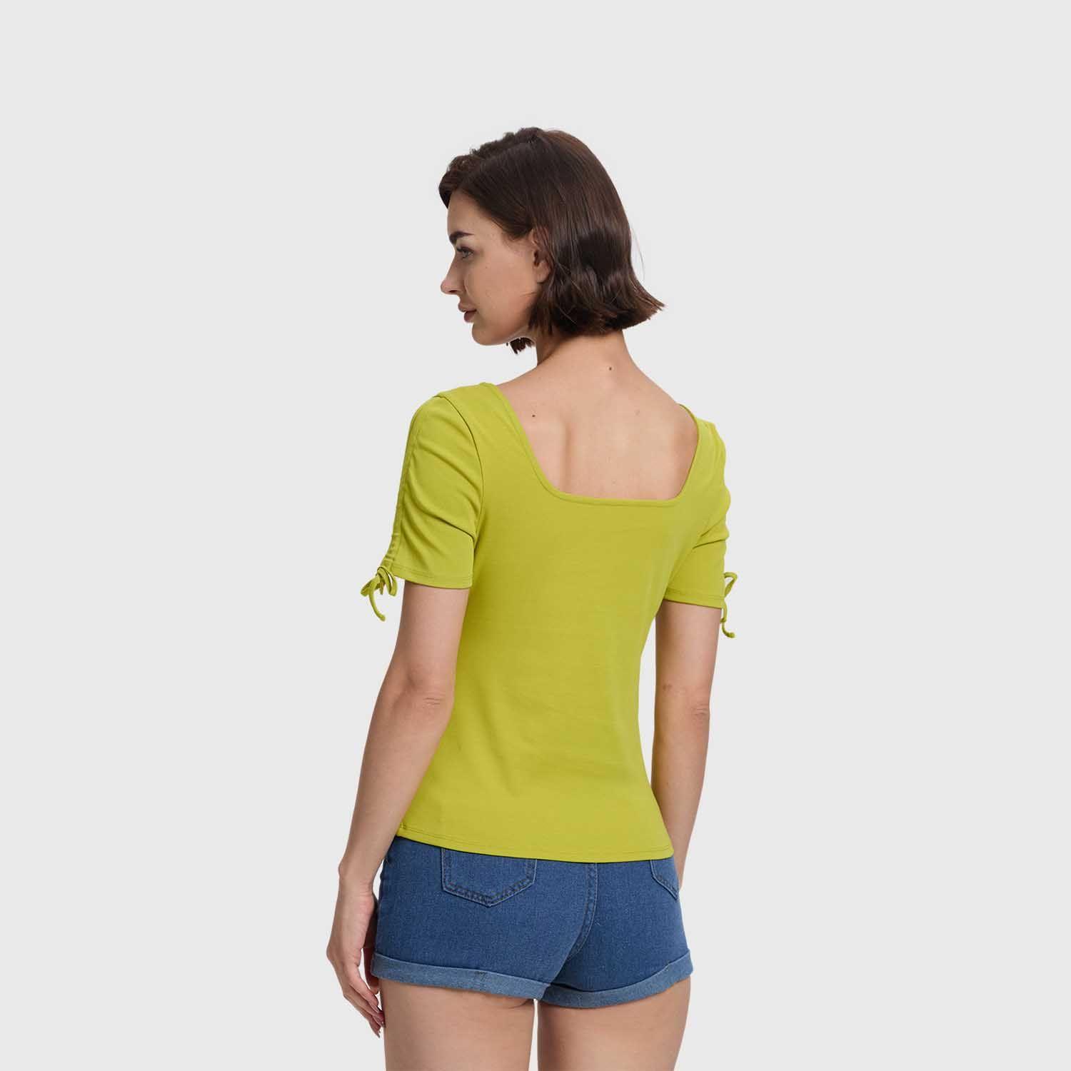 Polera Mujer Escote Corazón Verde Pistacho Fashions Park-2