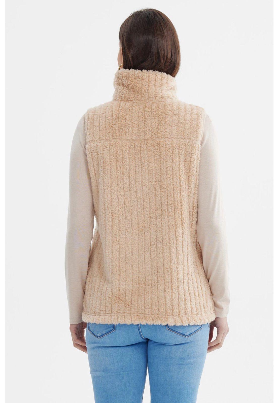 Polar Mujer Peludo Con Textura Beige - ll-2