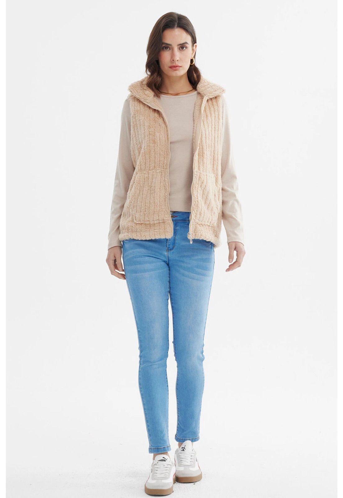 Polar Mujer Peludo Con Textura Beige - ll-3