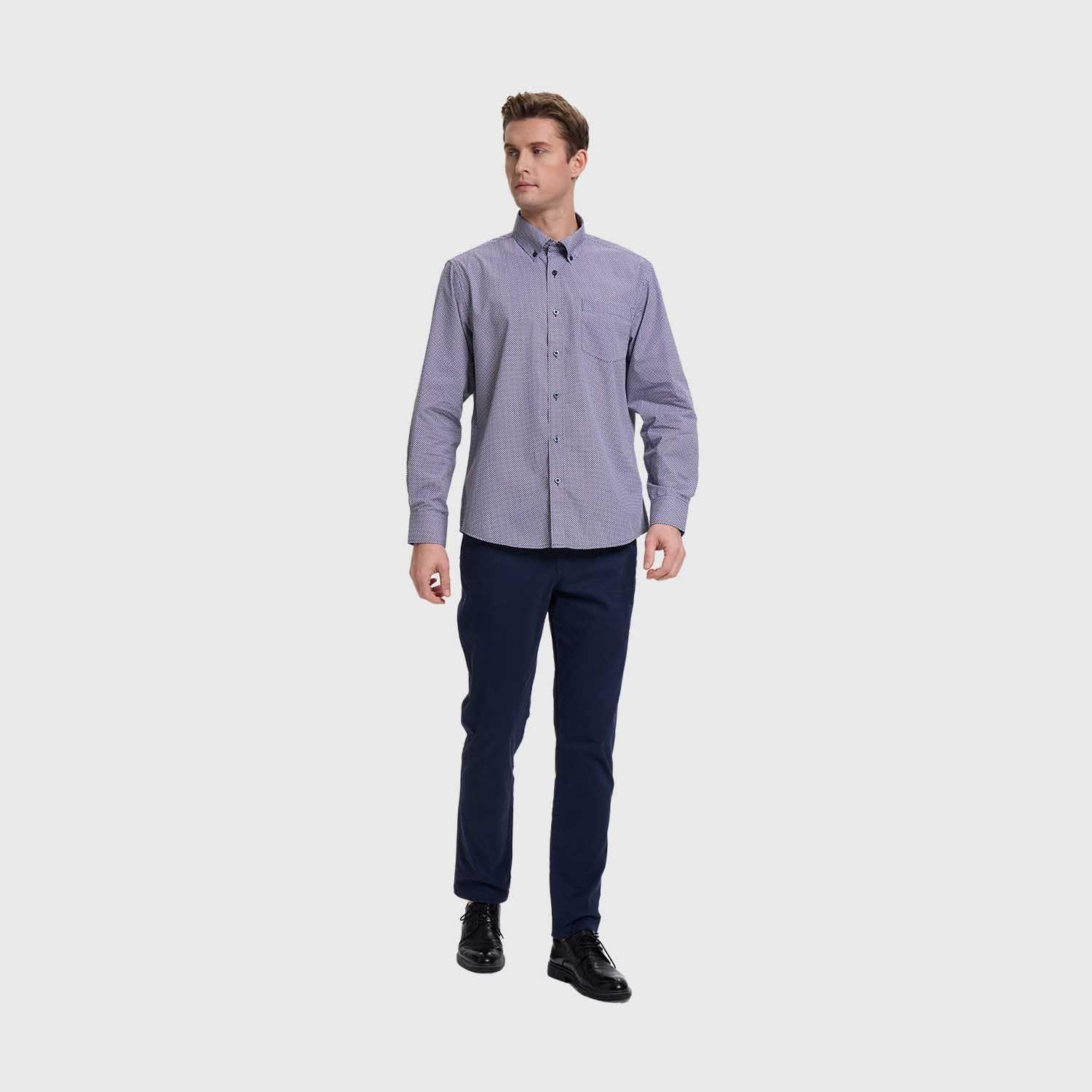 Camisa Hombre Mini Print Azul I  Fashion's Park-3