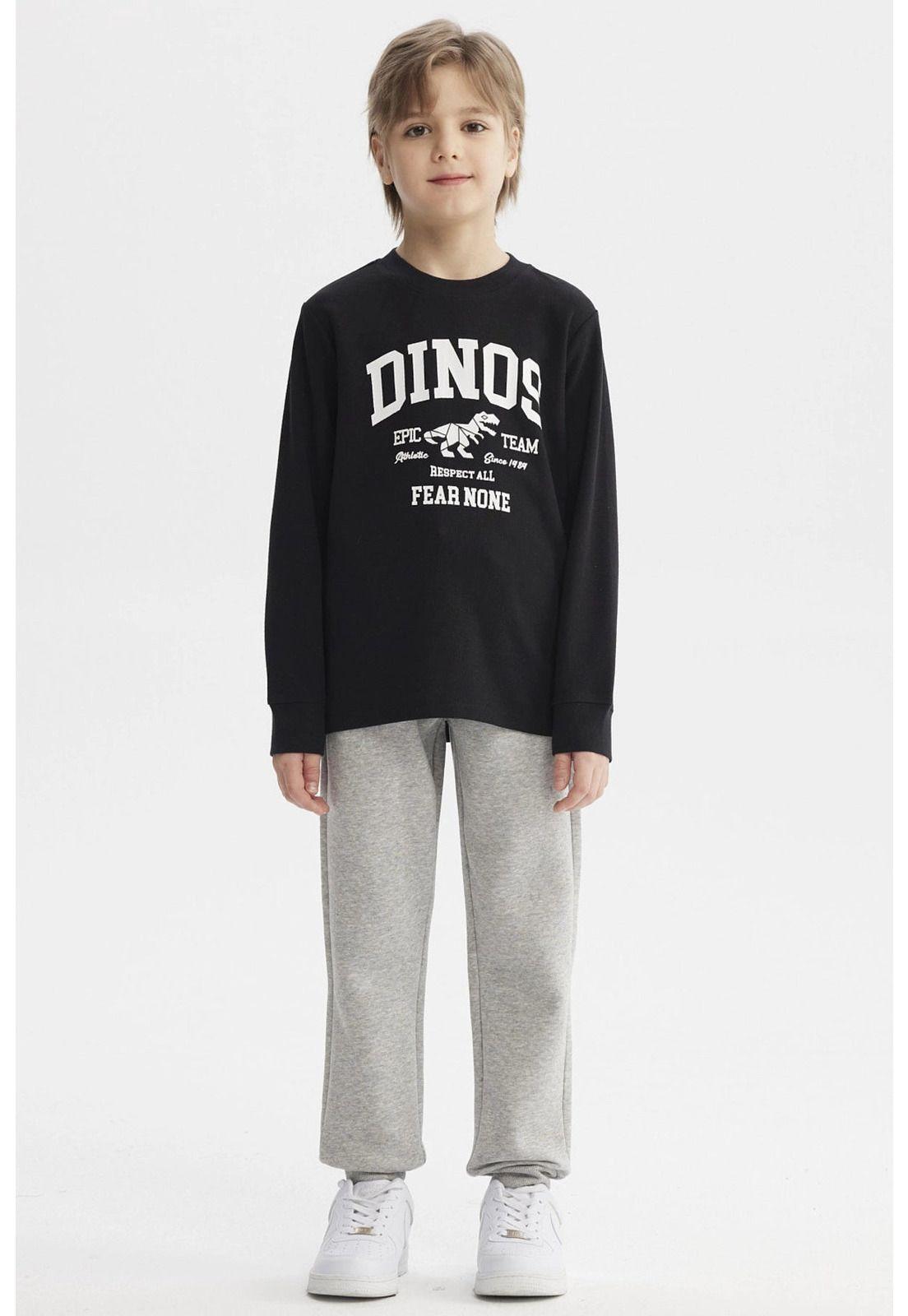 Polera Niño College Con Puños Negro-3