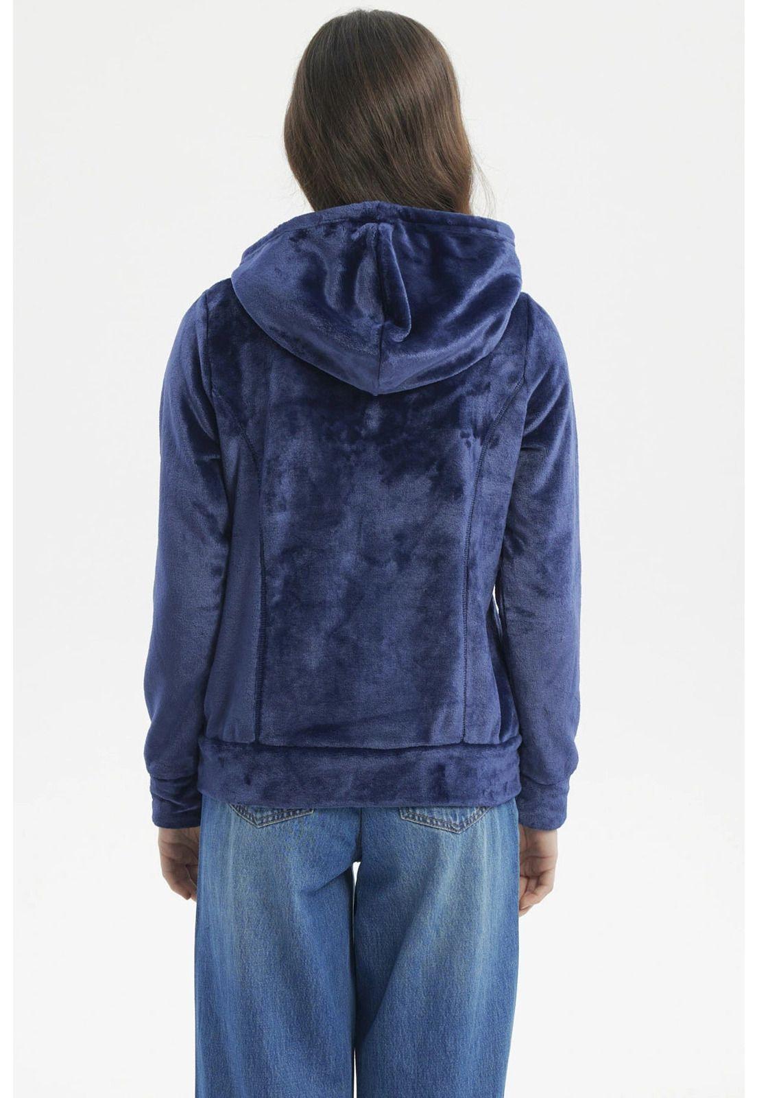 Polar Mujer Abierto Plush Azul Oscuro-2