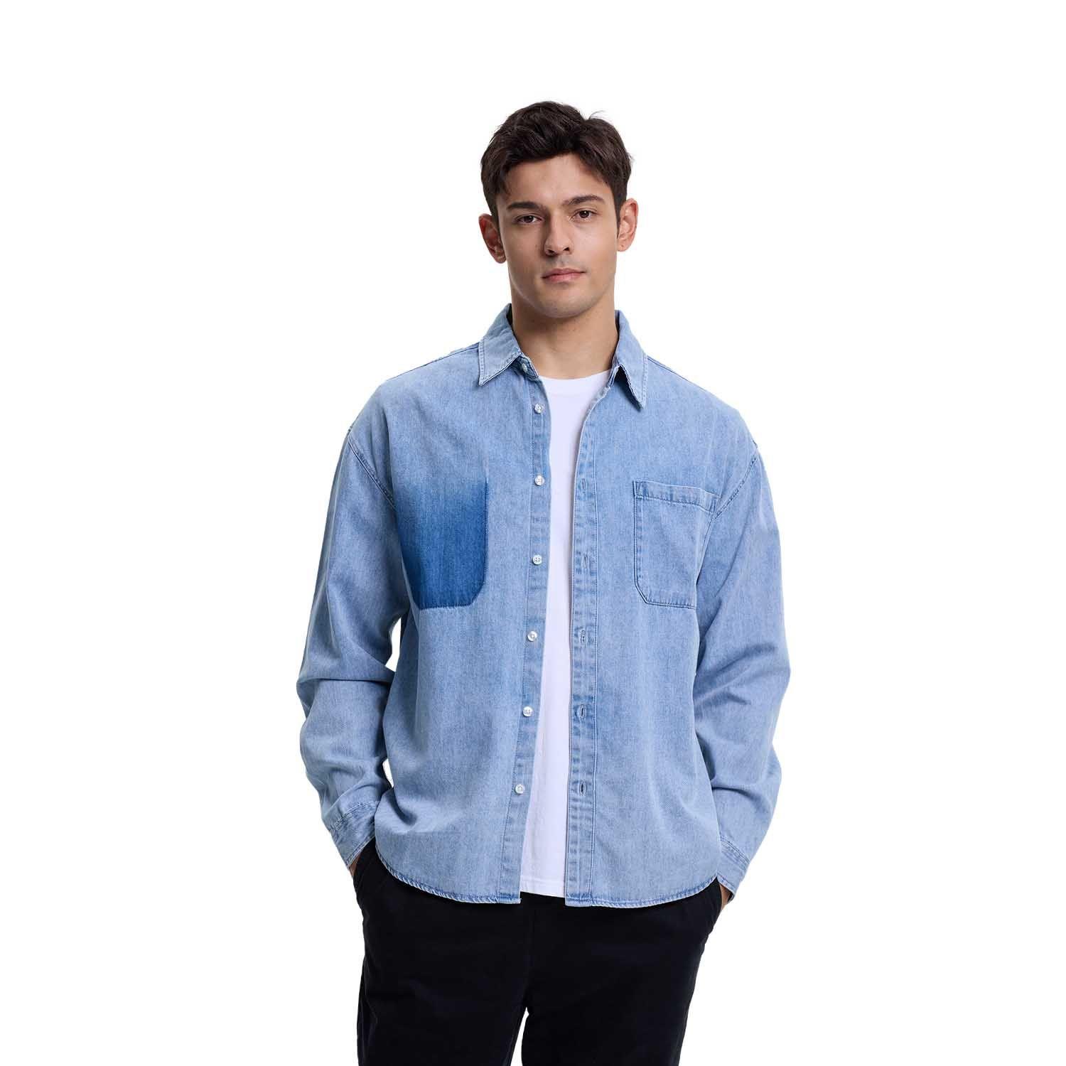 Camisa Hombre Sobrecamisa Denim Azul Fashions Park-0