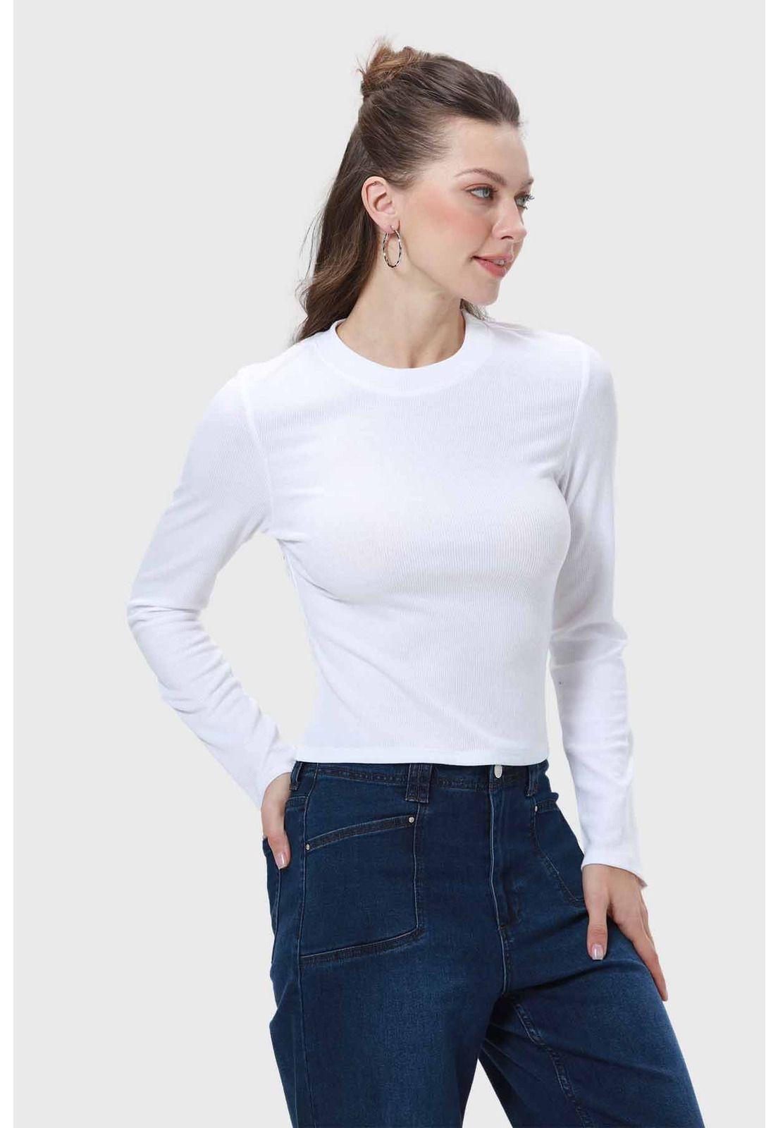 Polera Mujer Botones Blanco-1