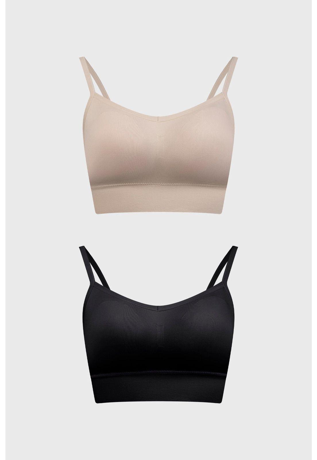 Sostén Mujer Bipack Peto Liso Negro-0