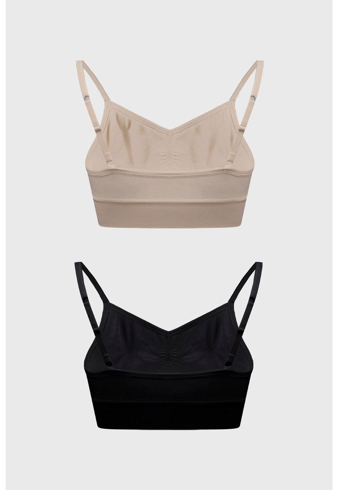 Sostén Mujer Bipack Peto Liso Negro-1