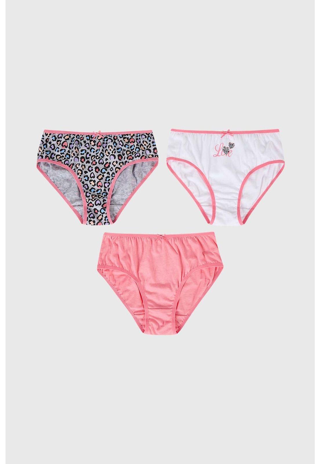 Calzón Niña Tripack Teens Palo Rosa-0