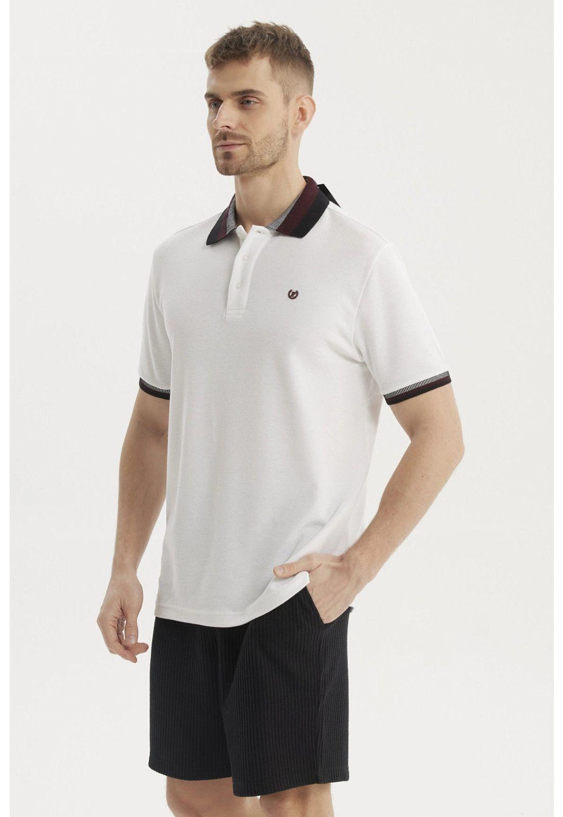 Polera Hombre Cuello Polo Blanco-1