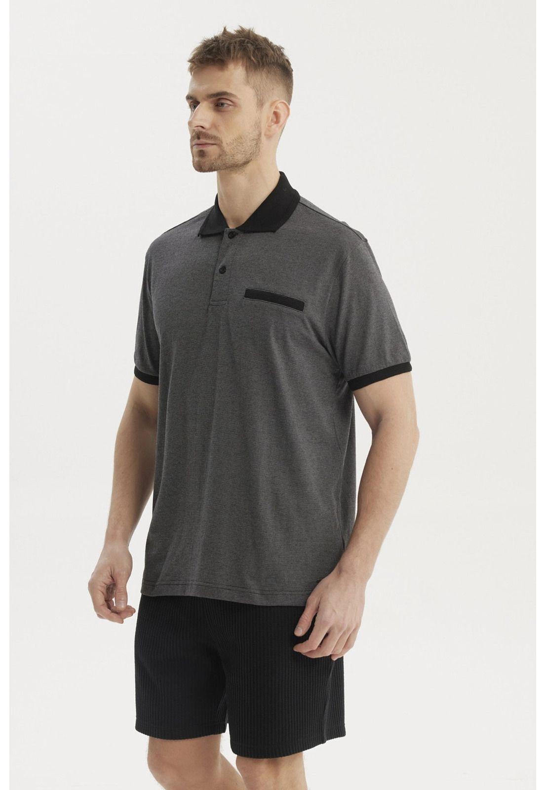 Polera Hombre Cuello Polo Jacquard Marengo-1
